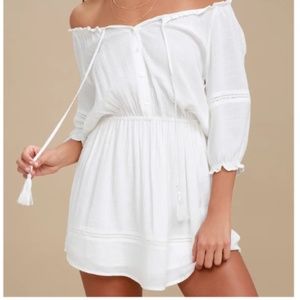 Lulu's White Off the Shoulder dress NEVER WORN